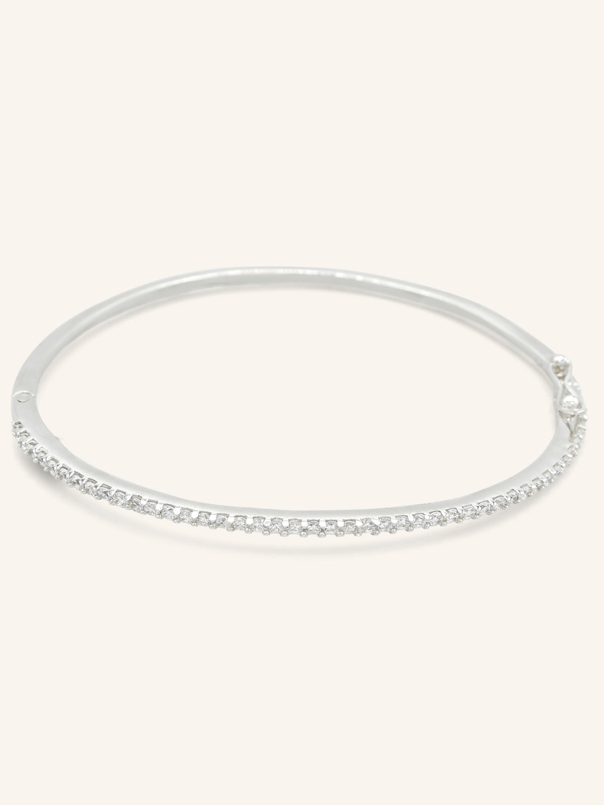 Sterling Silver CZ Clip-on Bangle