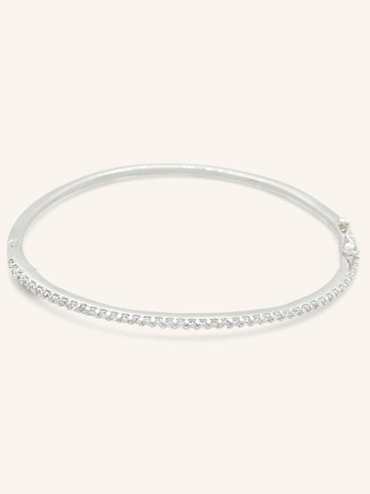 Sterling Silver CZ Clip-on Bangle