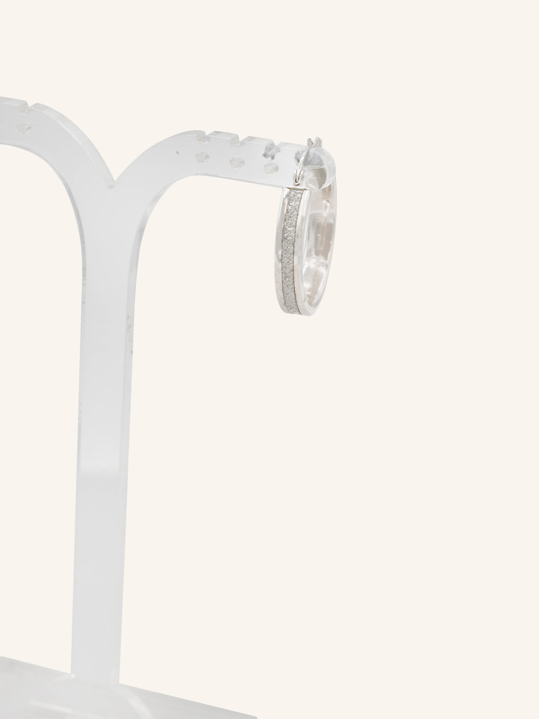 Sterling Silver Glitter Hoop Earrings