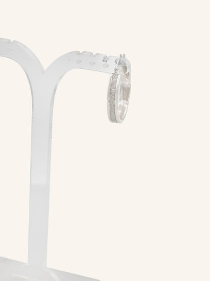 Sterling Silver Glitter Hoop Earrings
