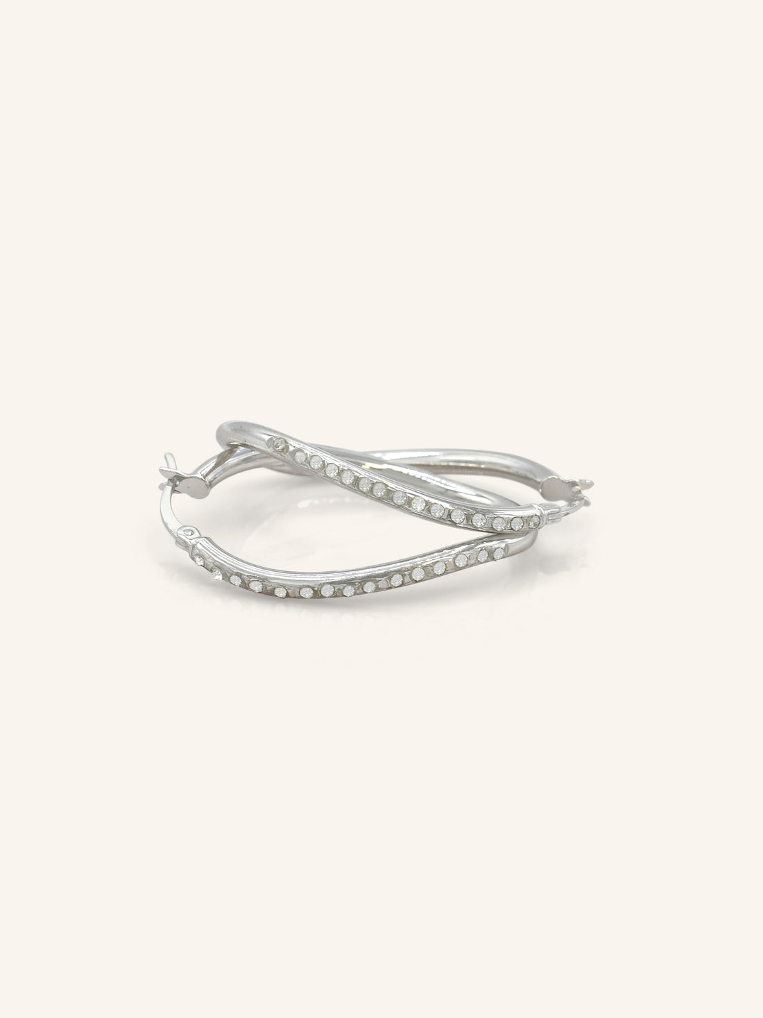 Sterling Silver Wavy CZ Balis