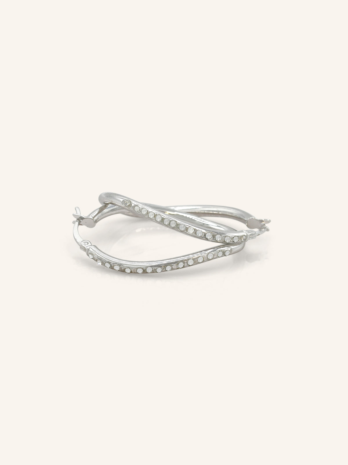 Sterling Silver Wavy CZ Balis