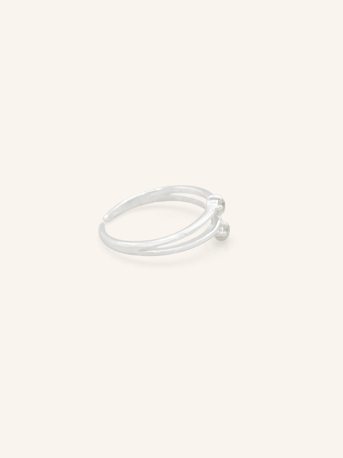 Double CZ Sterling Silver Toe Ring