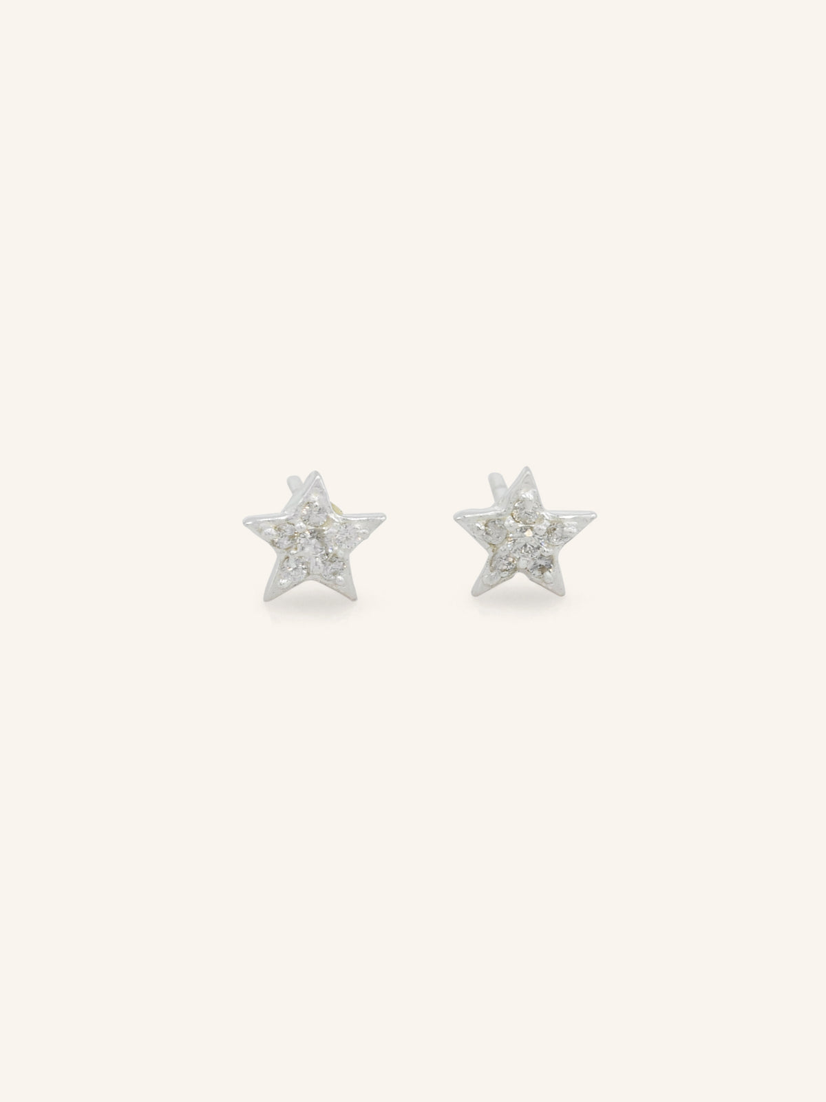 Star Sterling Silver CZ Studs