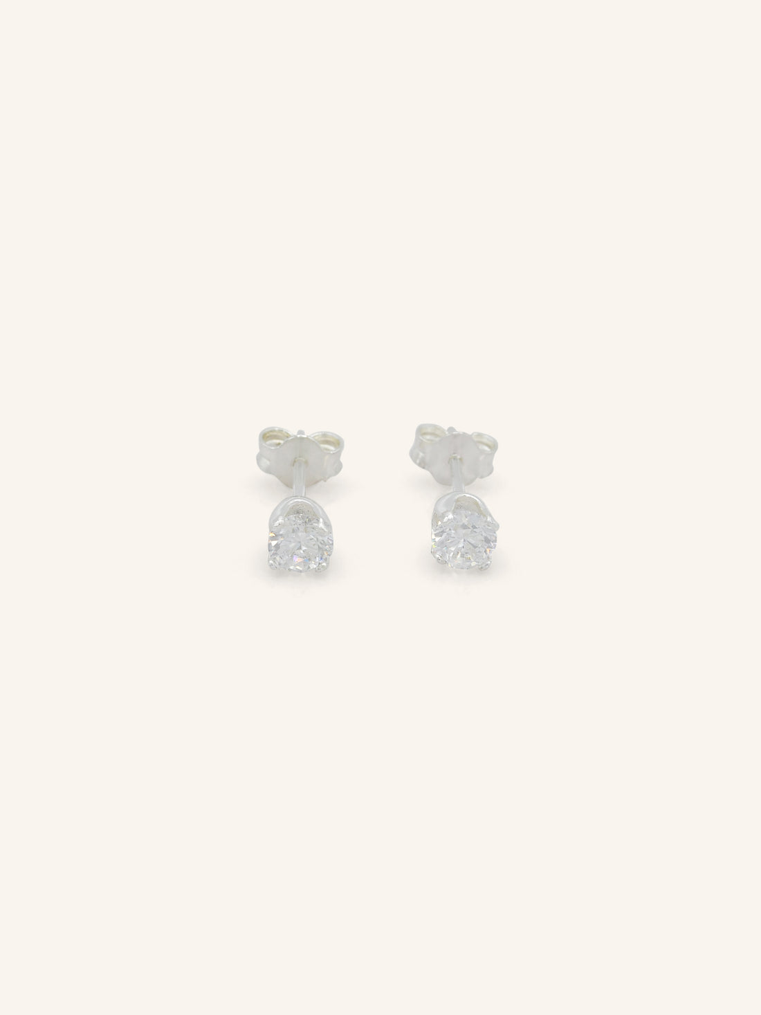 Sterling Silver Silver CZ Studs