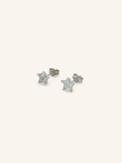 CZ Star Sterling Silver Studs