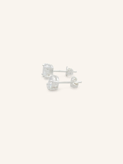 Oval CZ Sterling Silver Studs