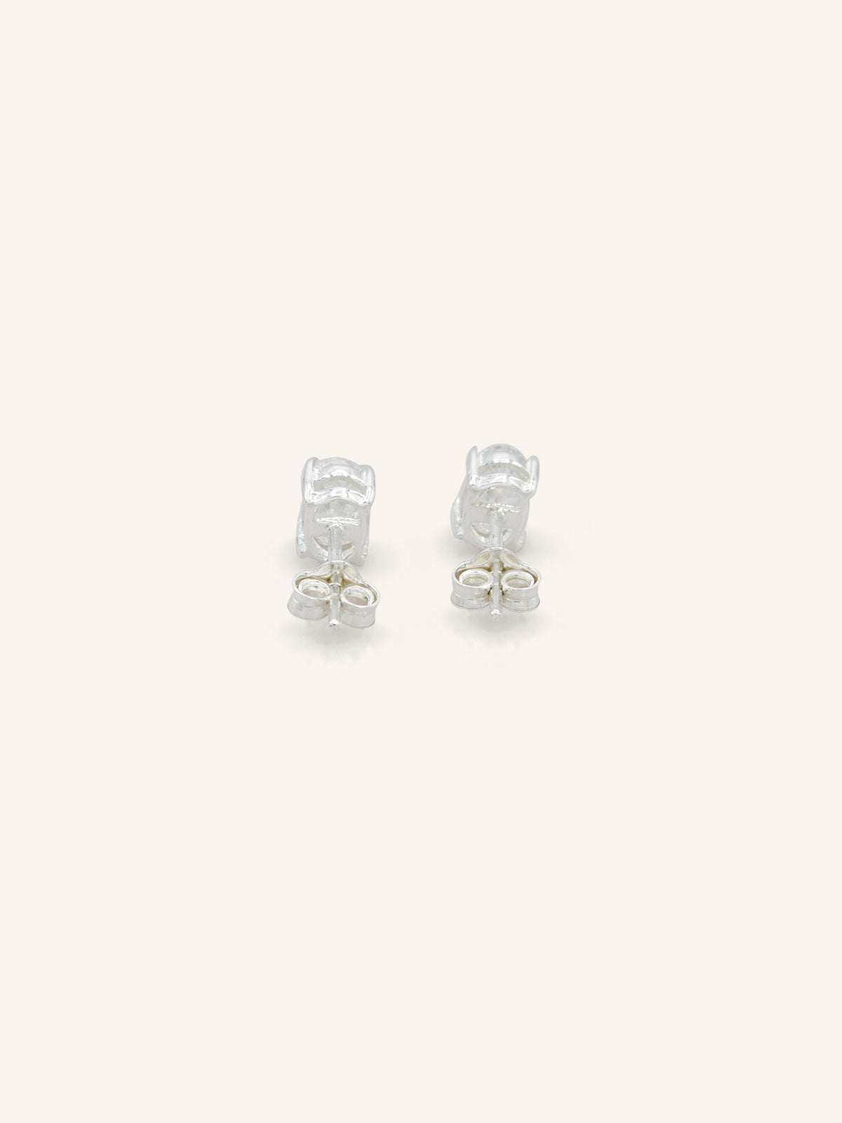 Oval CZ Sterling Silver Studs