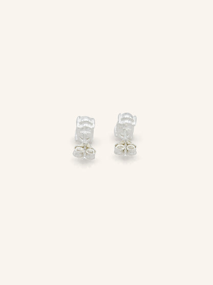 Oval CZ Sterling Silver Studs