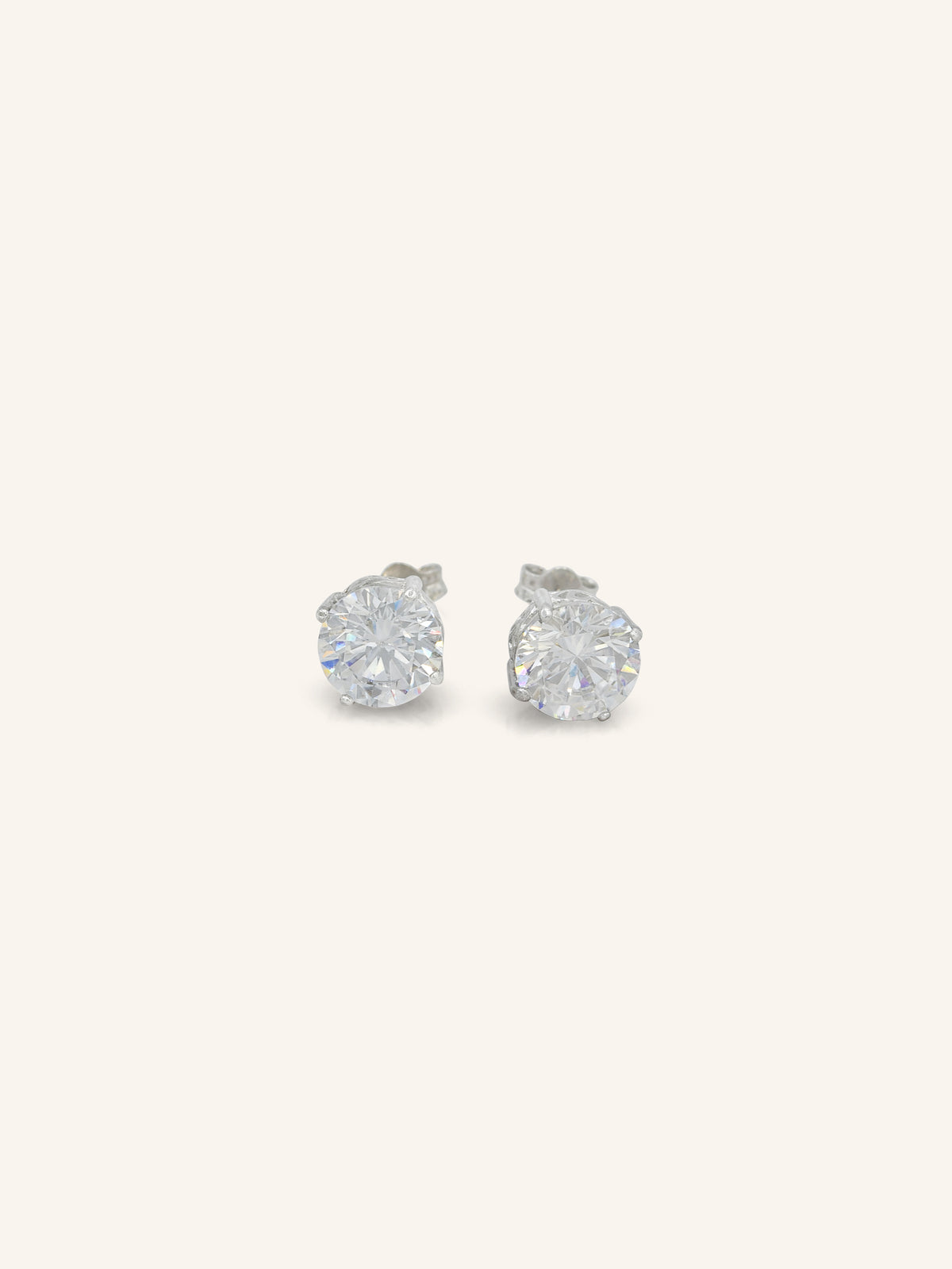 Sterling Silver Filigree CZ Stud Earring