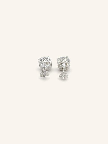 Sterling Silver Filigree CZ Stud Earring