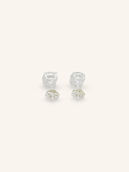 Round CZ Sterling Silver Studs