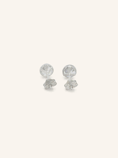 Sterling Silver CZ Bezel Studs