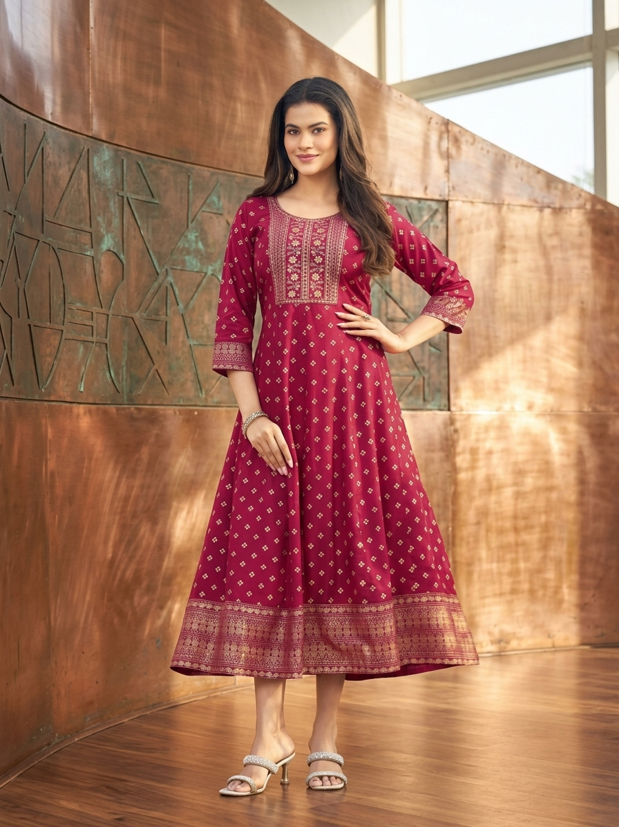 Dharmi Rayon Flair Kurti