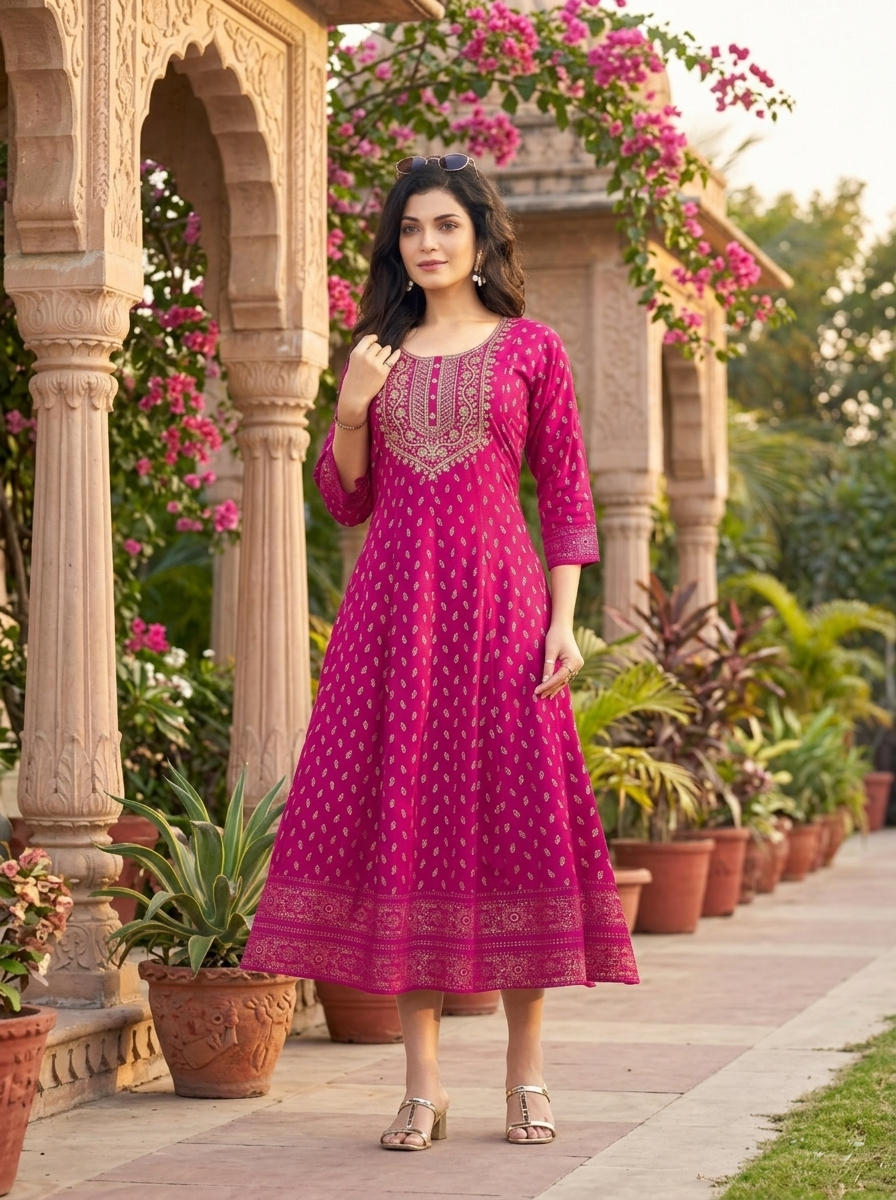 Dharmi Rayon Flair Kurti