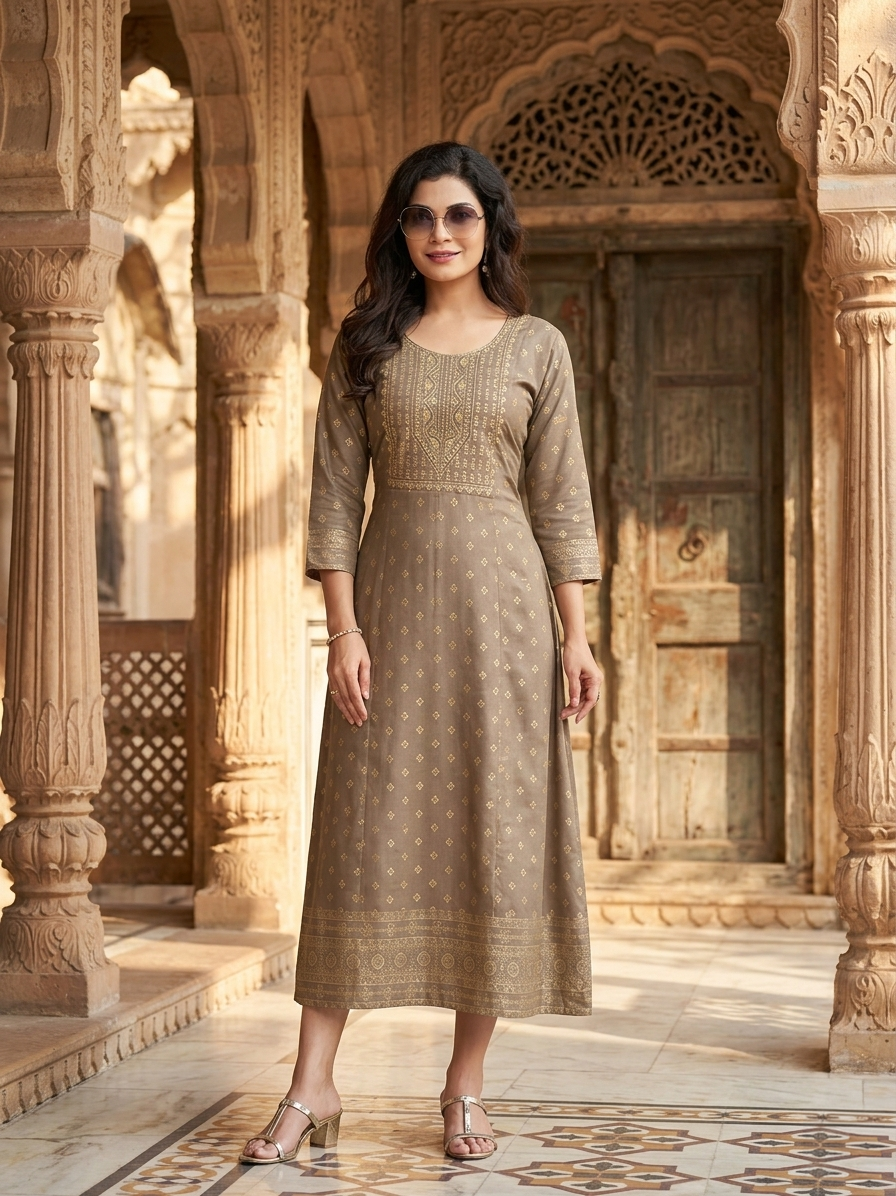 Dharmi Rayon Flair Kurti
