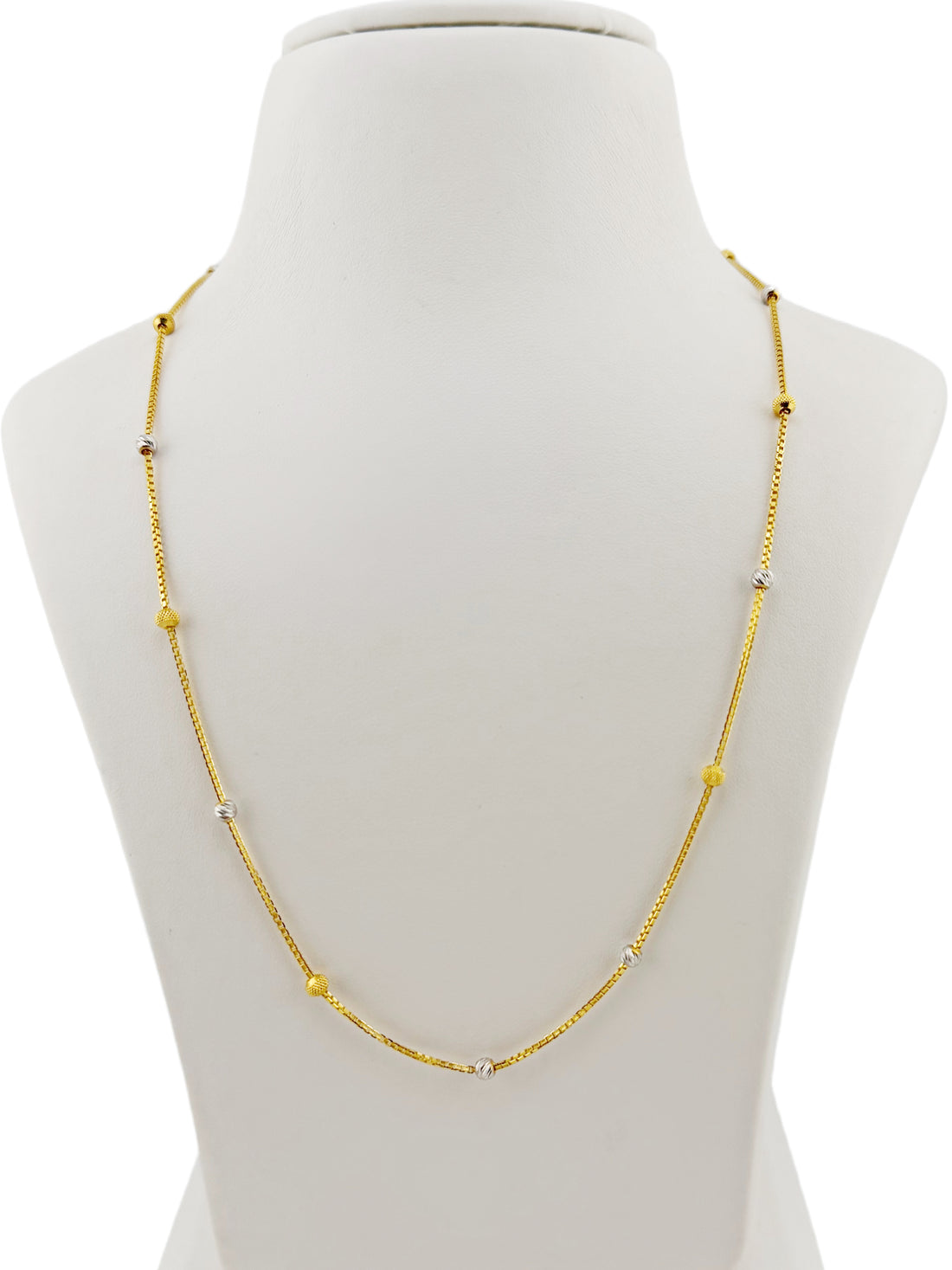 22ct Gold Two Tone Ball Fancy Chain