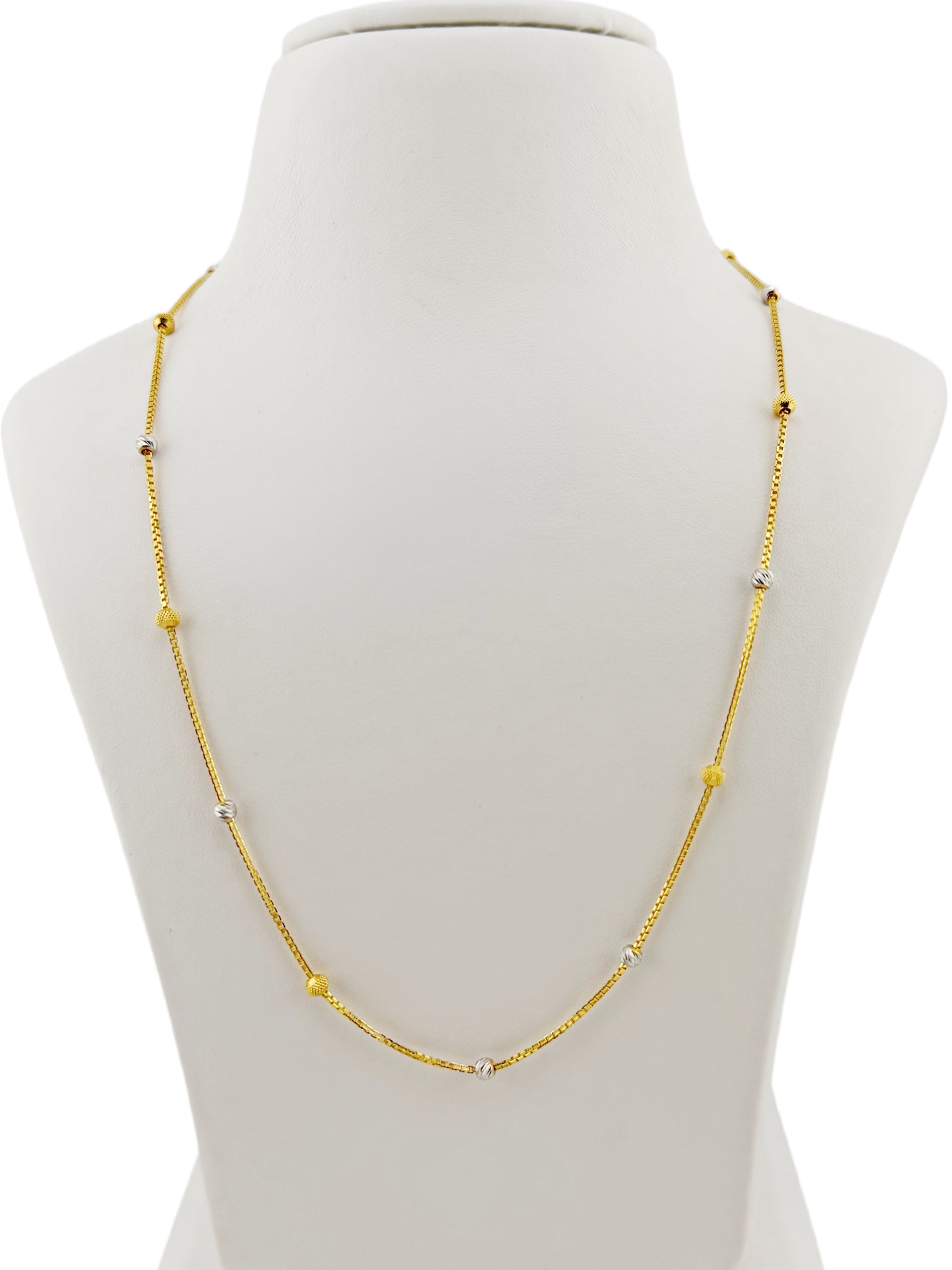 22ct Gold Two Tone Ball Fancy Chain