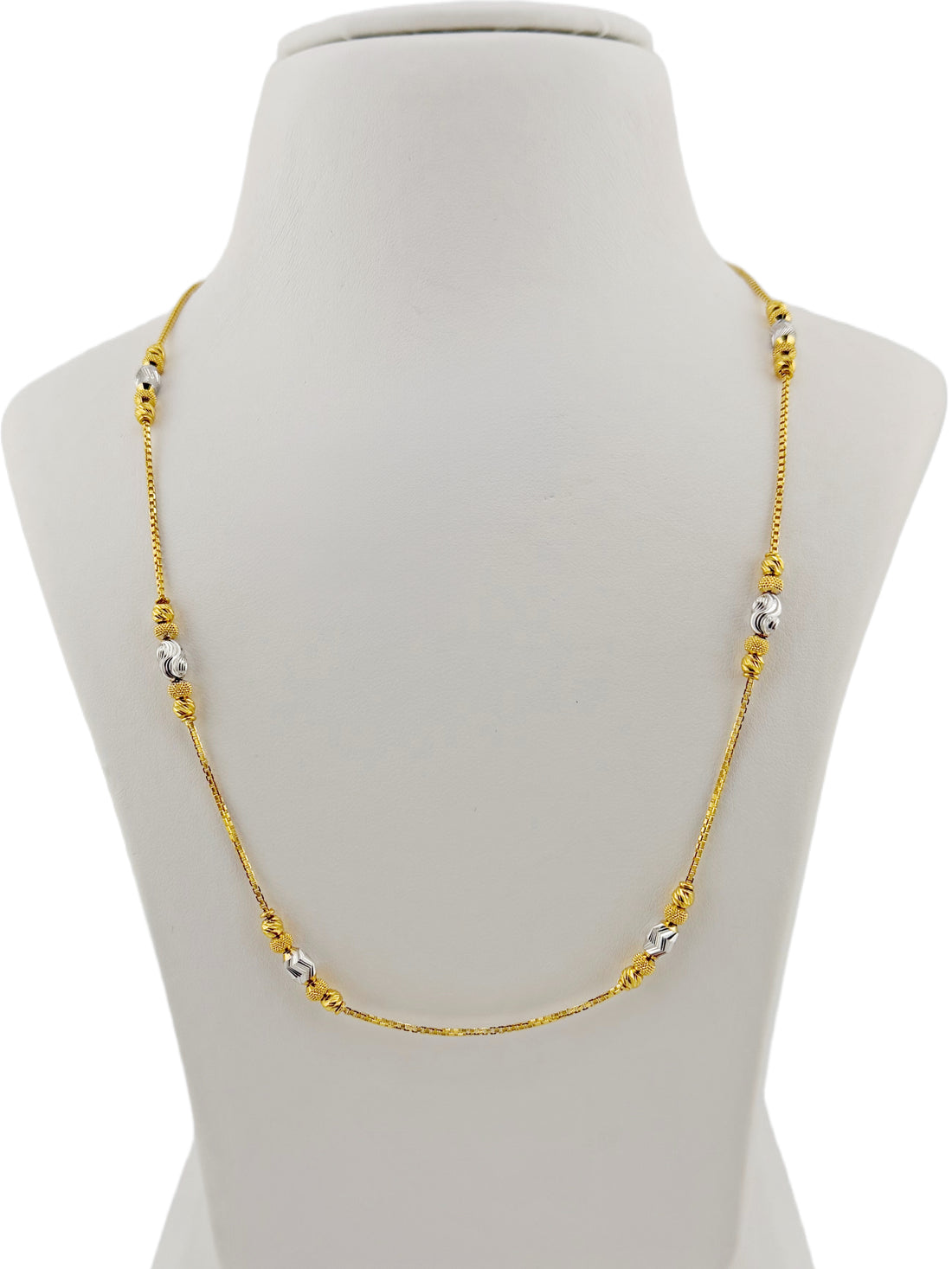 22ct Gold Two Tone Ball Fancy Chain