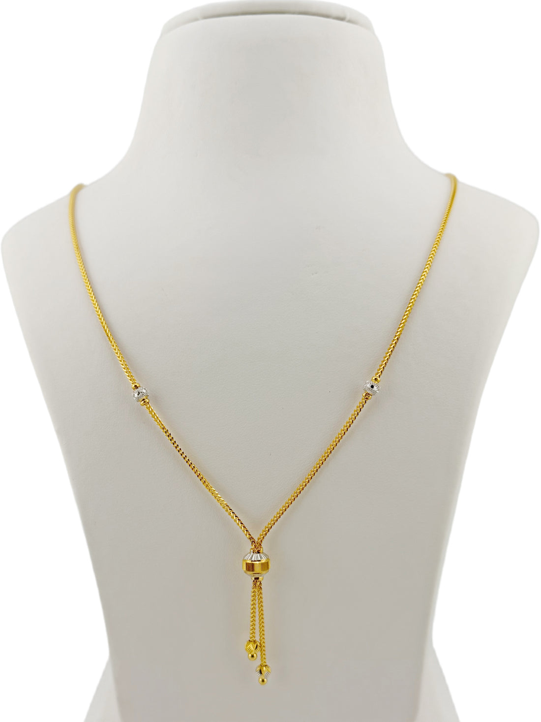 22ct Gold Two Tone Ball Fancy Chain