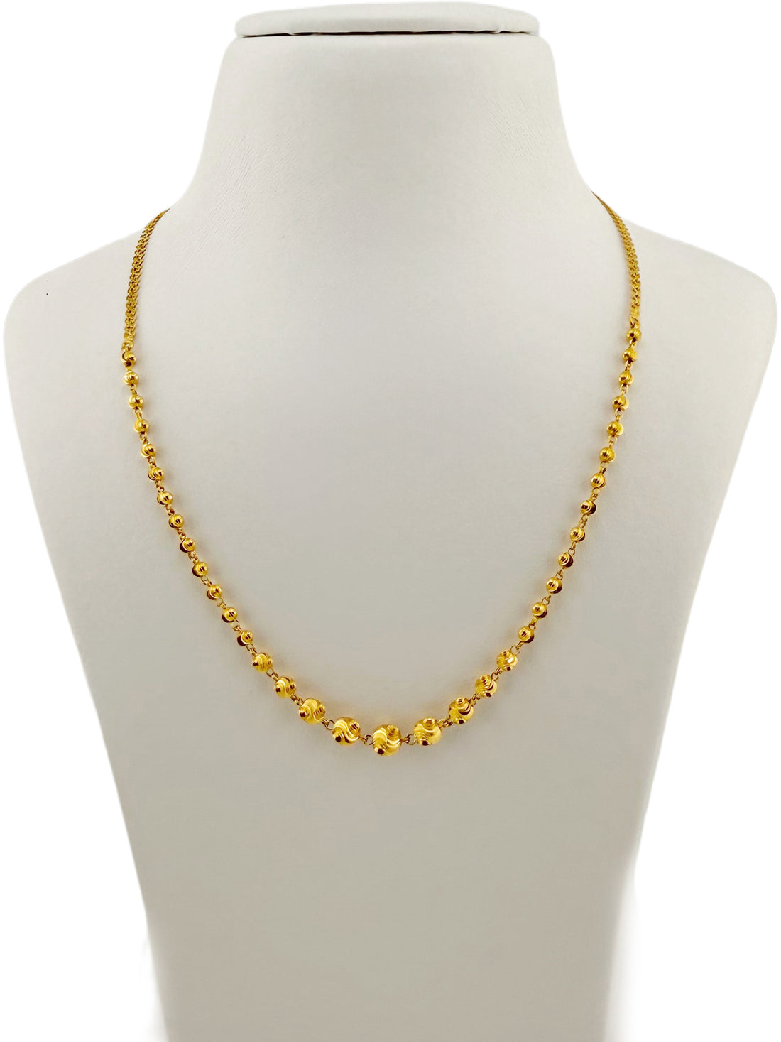 22ct Gold Ball Mala Fancy Chain