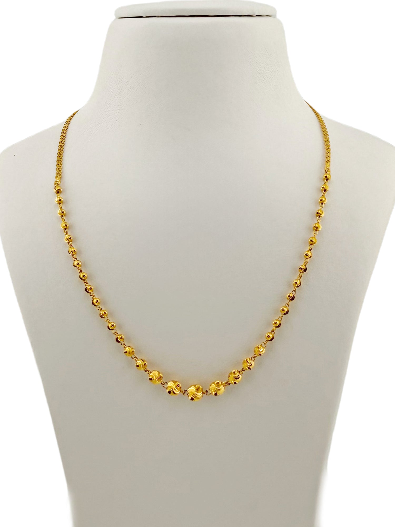 22ct Gold Ball Mala Fancy Chain
