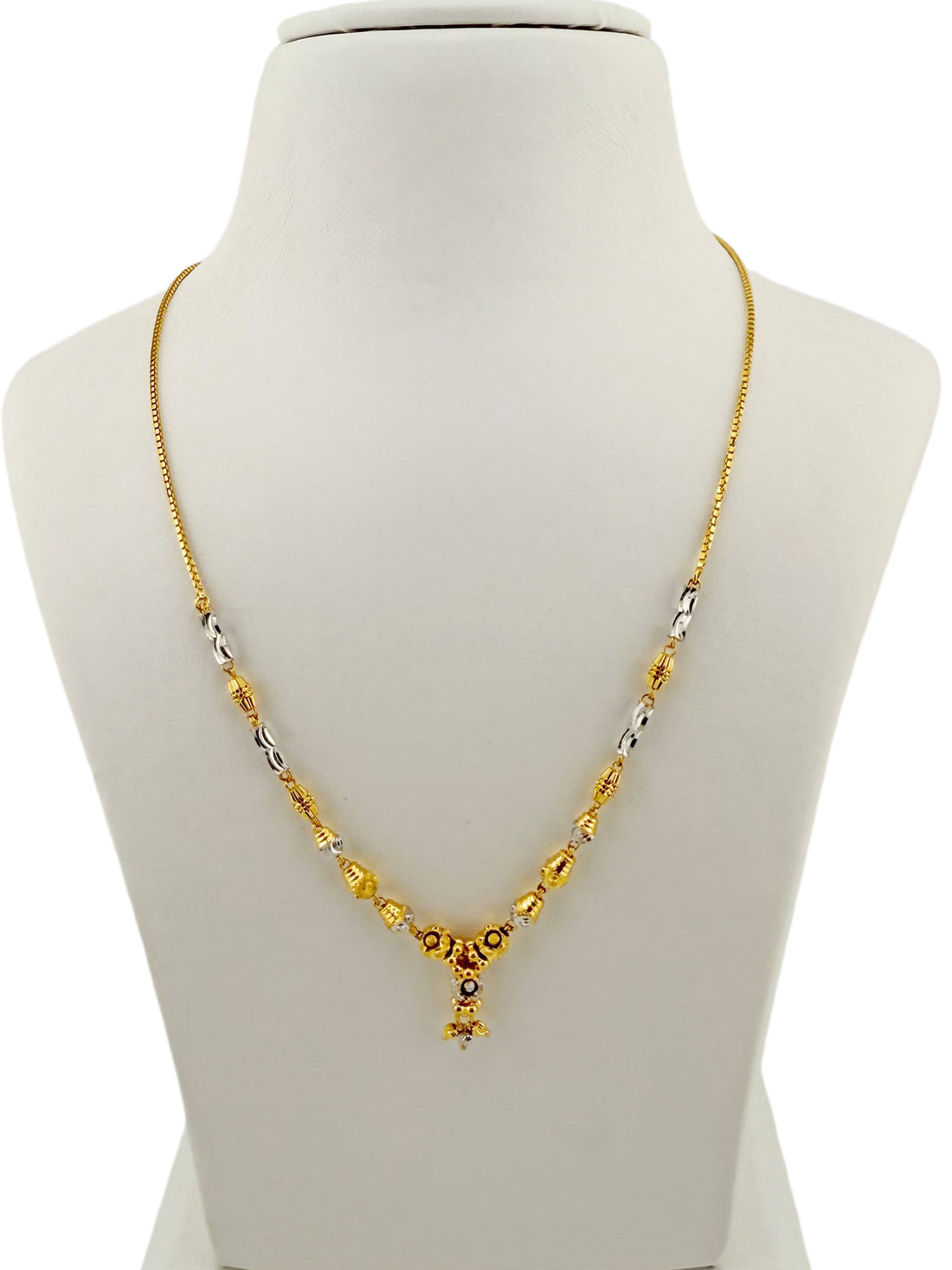 22ct Gold Two Tone Ball Fancy Chain