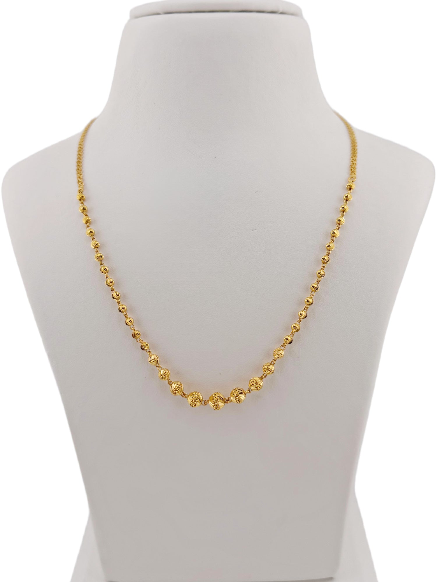 22ct Gold Ball Mala Fancy Chain