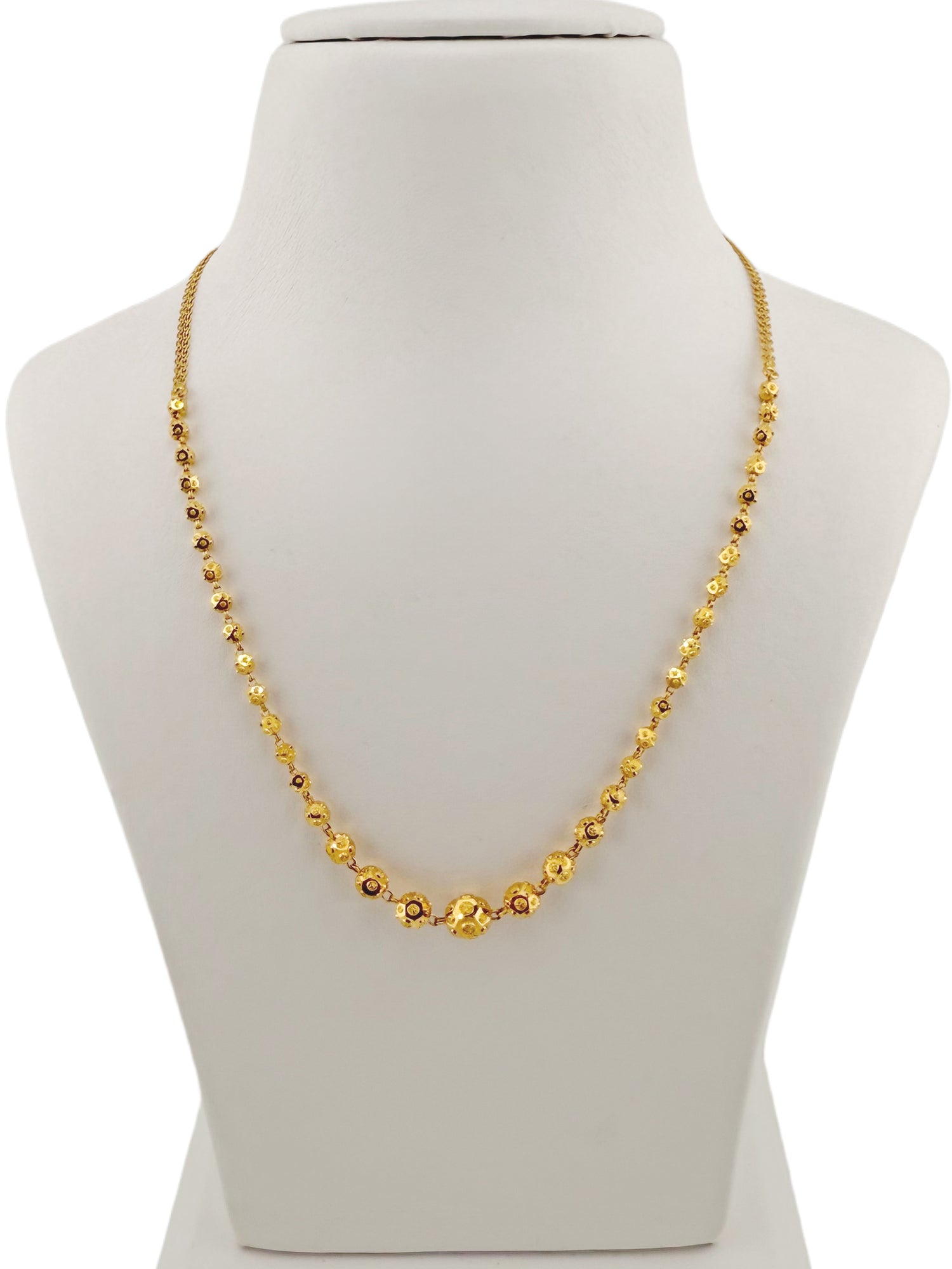 22ct Gold Ball Mala Fancy Chain