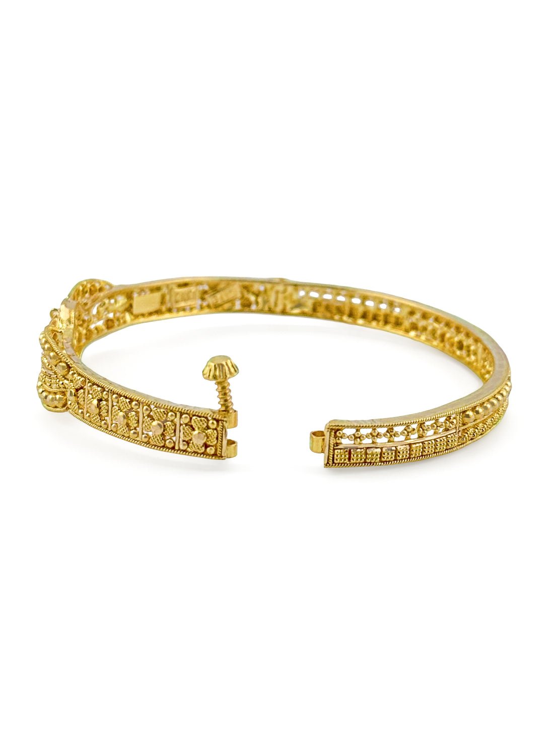 22ct Gold 1 Piece Screw Bangle