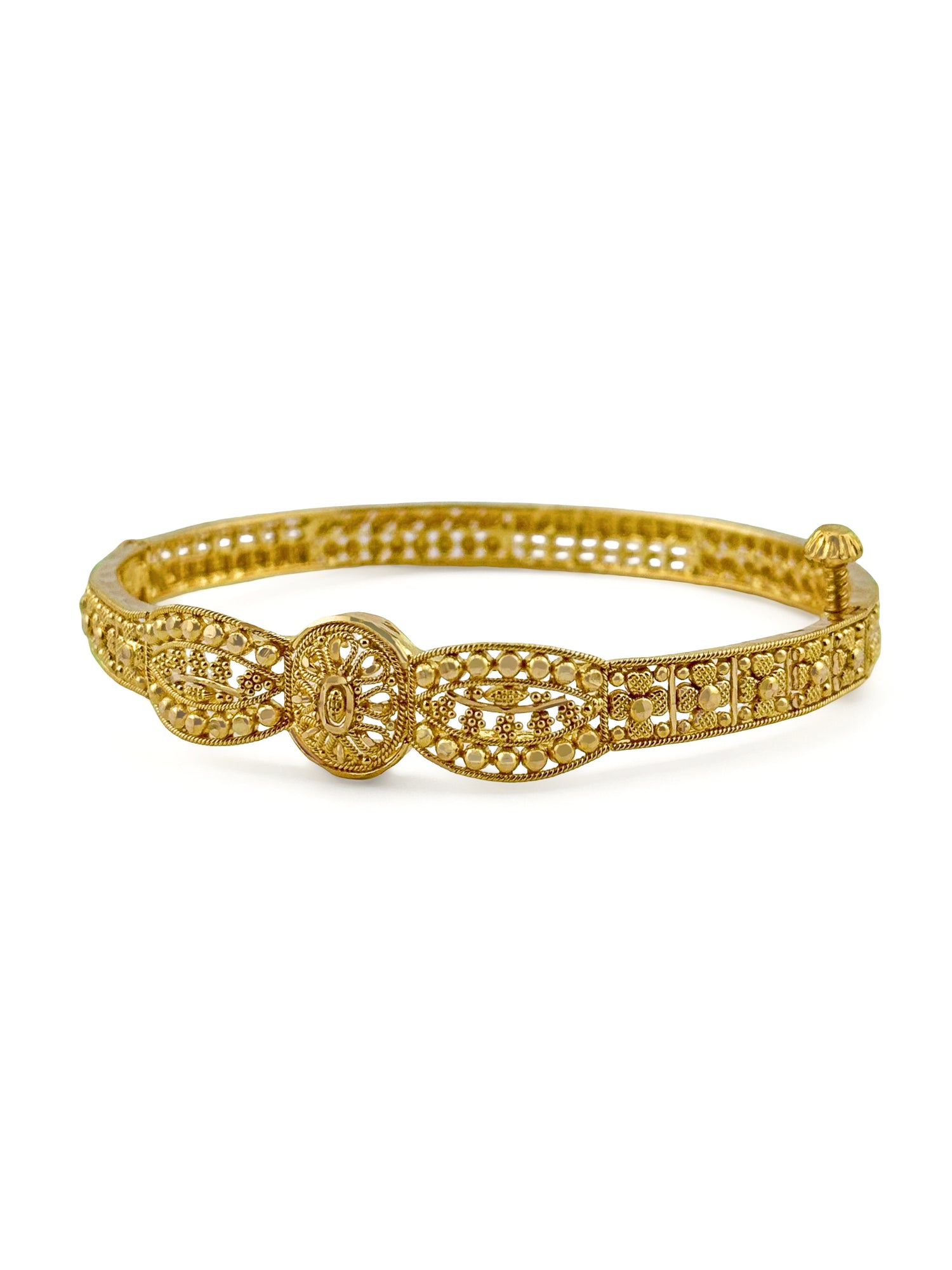 22ct Gold 1 Piece Screw Bangle