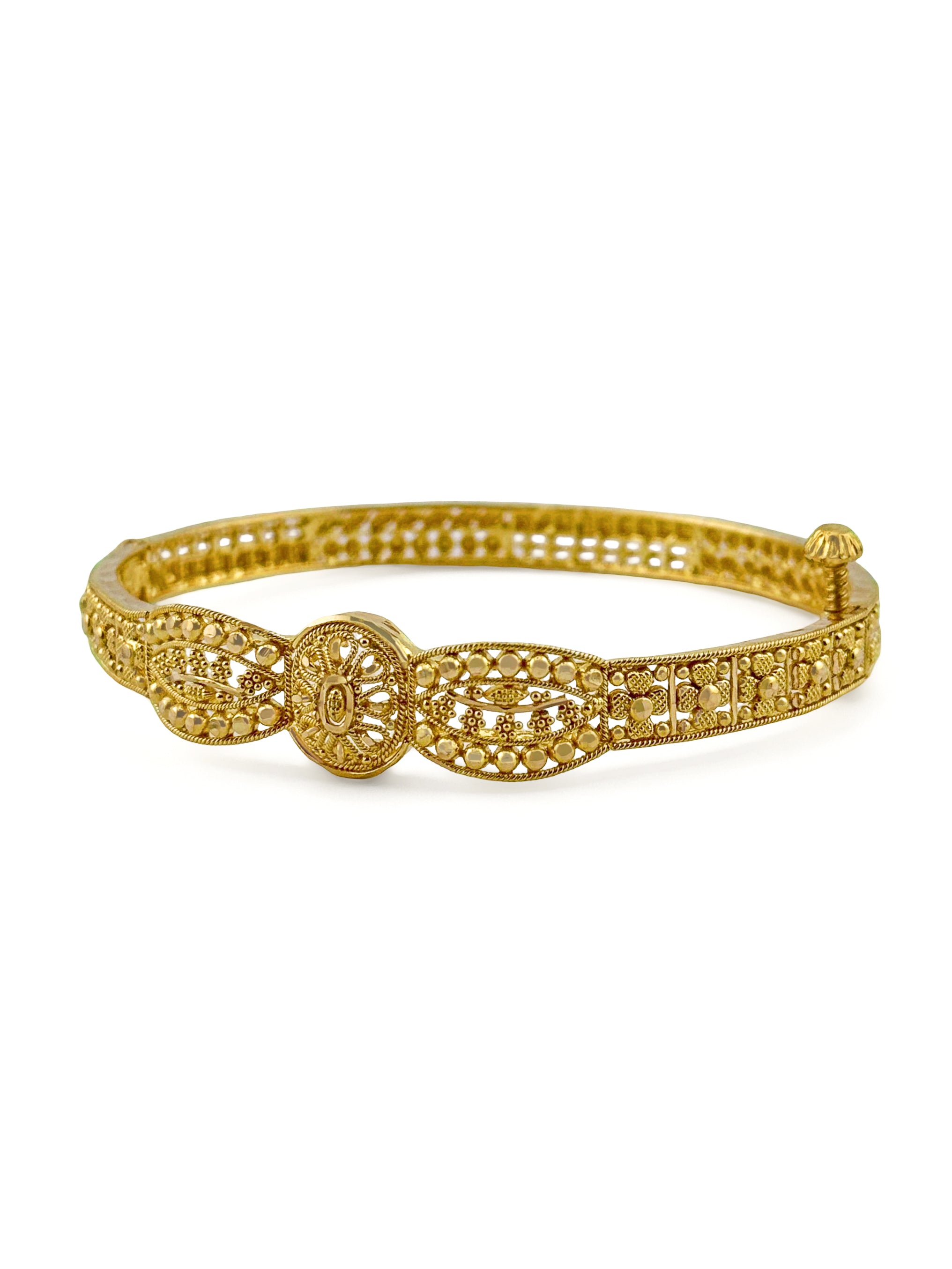 22ct Gold 1 Piece Screw Bangle