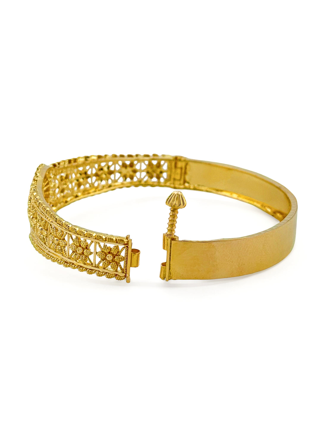22ct Gold 1 Piece Screw Bangle