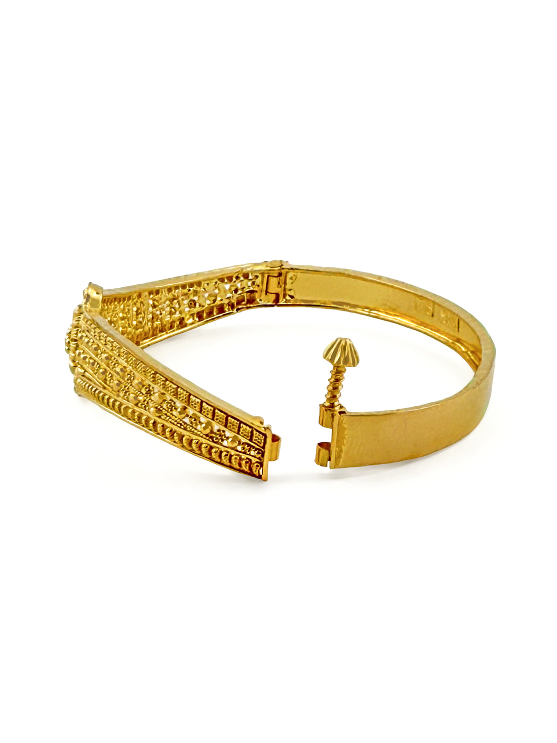 22ct Gold 1 Piece Screw Bangle