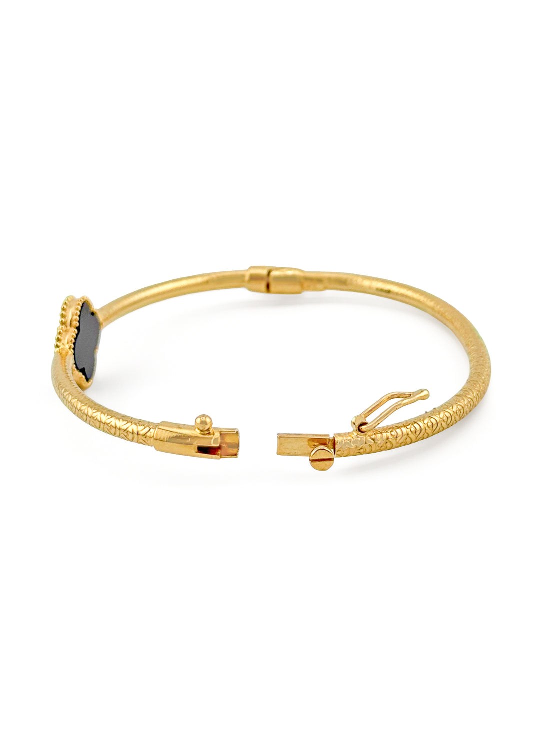 22ct Gold Black Flower Bangle