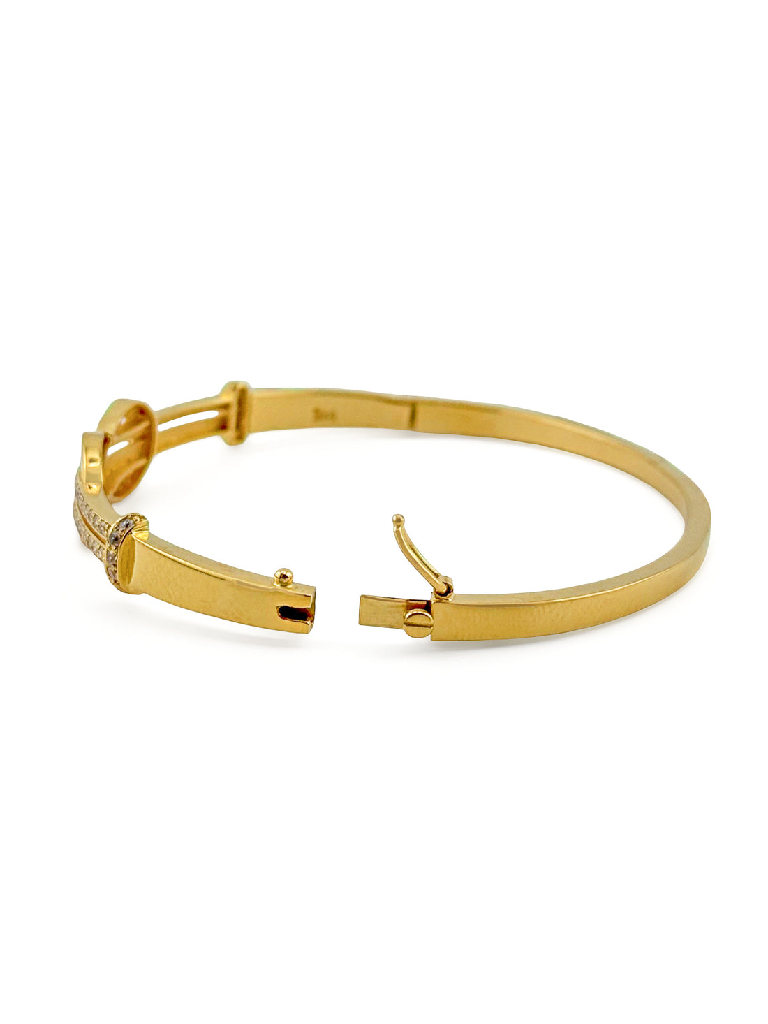 22ct Gold CZ 1 Piece Bangle