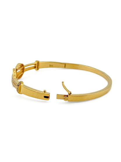 22ct Gold CZ 1 Piece Bangle