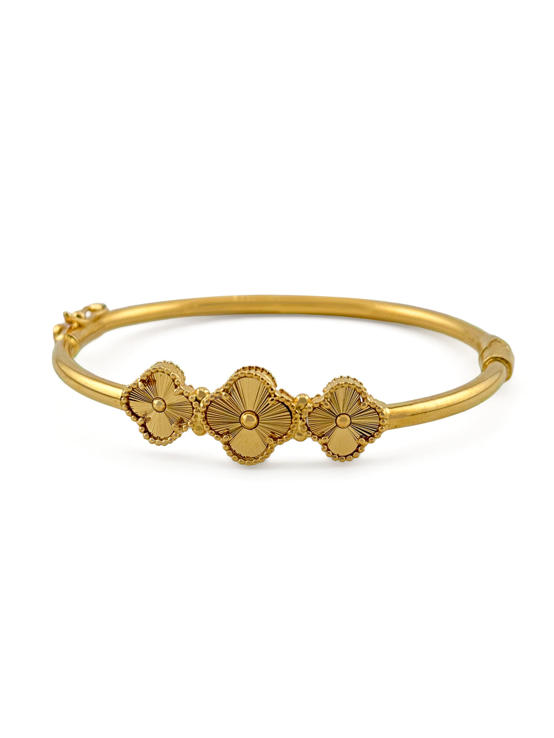 22ct Gold Flower 1 Piece Bangle