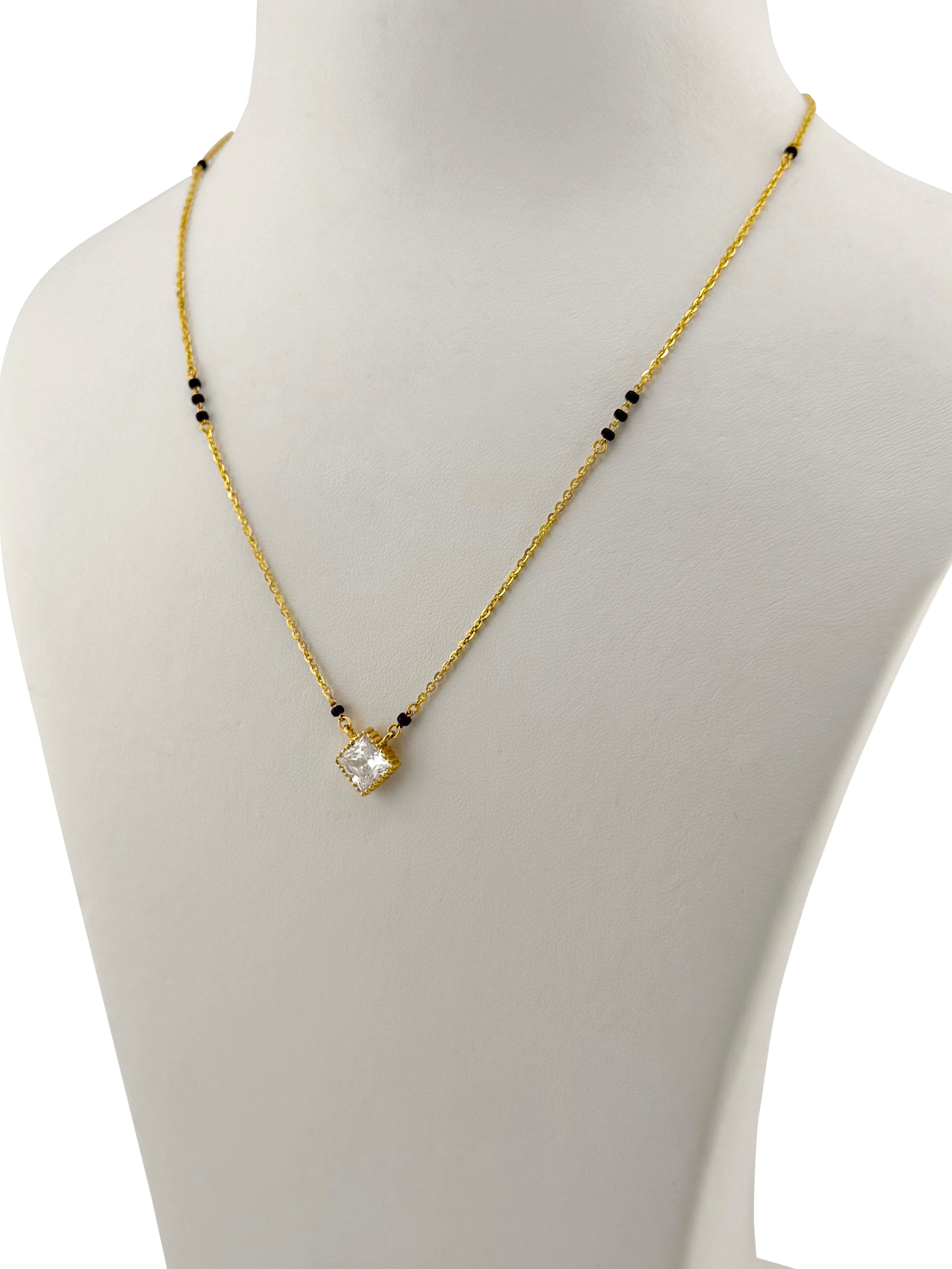 22ct Gold Single CZ Modern Mangal Sutra