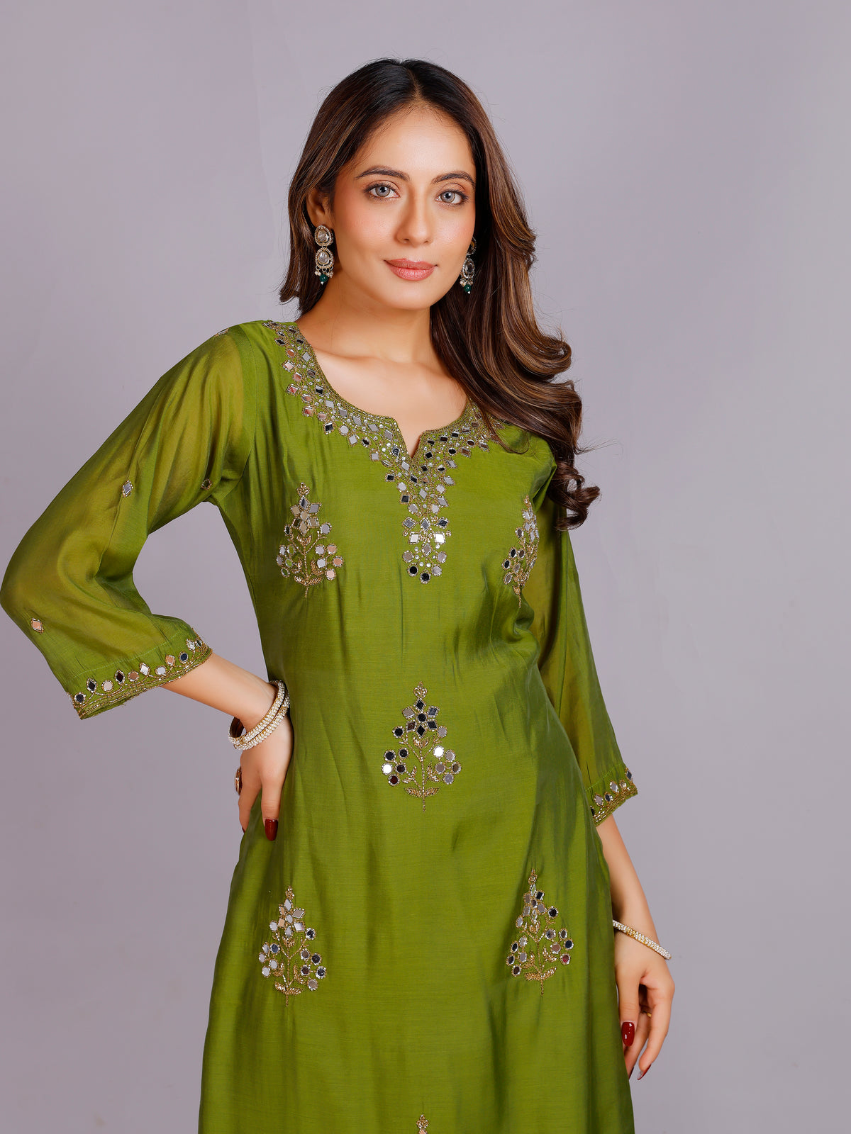Heena Silk Kurti &amp;amp; Palazzo