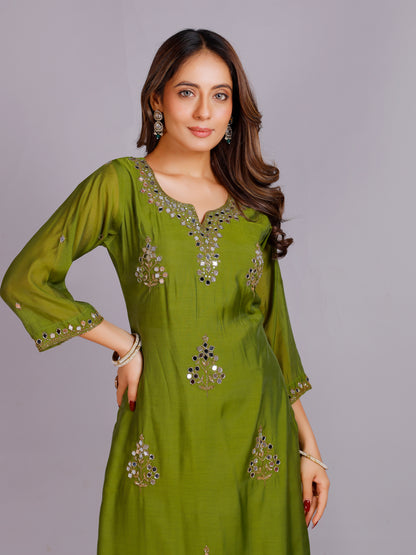 Heena Silk Kurti &amp;amp; Palazzo