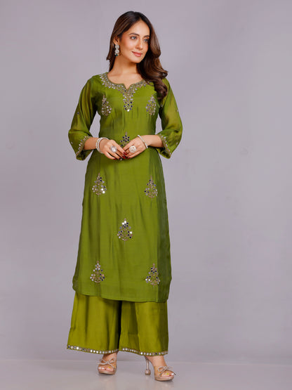 Heena Silk Kurti &amp;amp; Palazzo