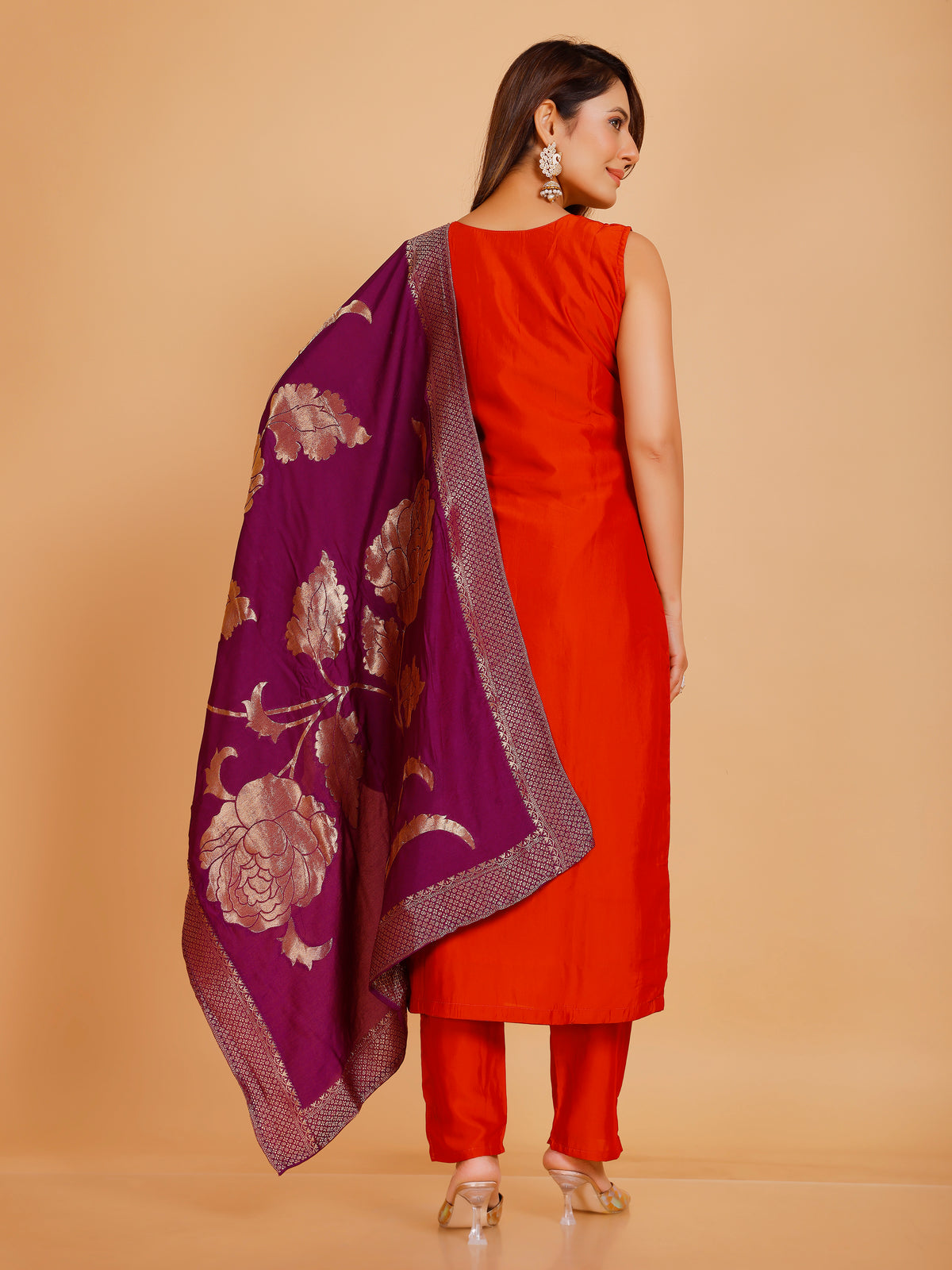 Vamika Silk Zari Wk Straight Kamiz &amp; Pant S/L(L) 36X46,50,54