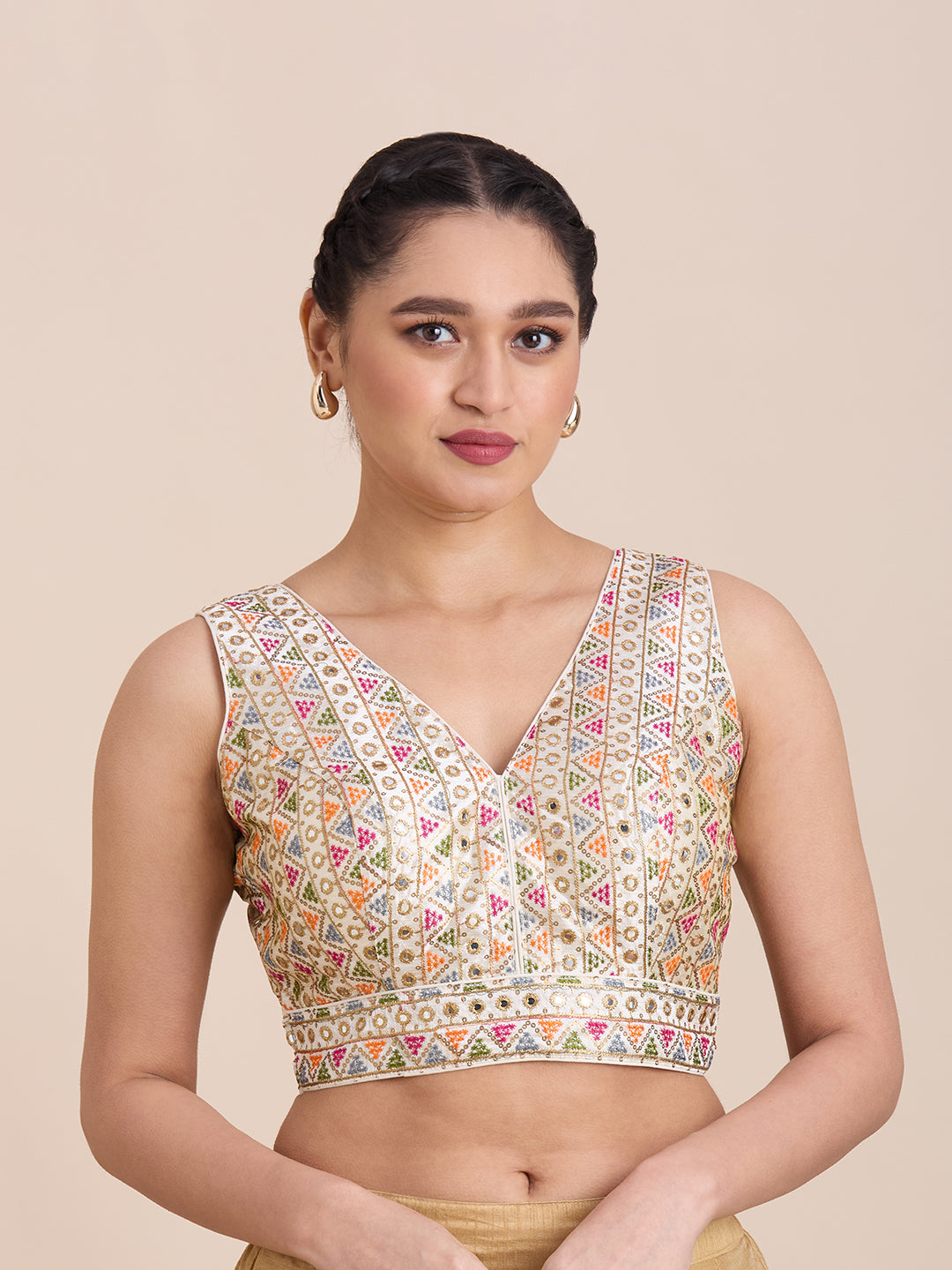 Brocade Resham Tiki Work Blouse