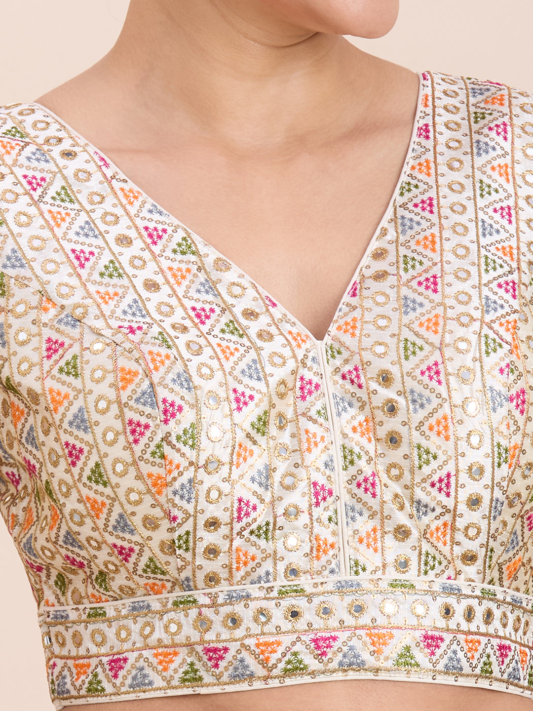Brocade Resham Tiki Work Blouse