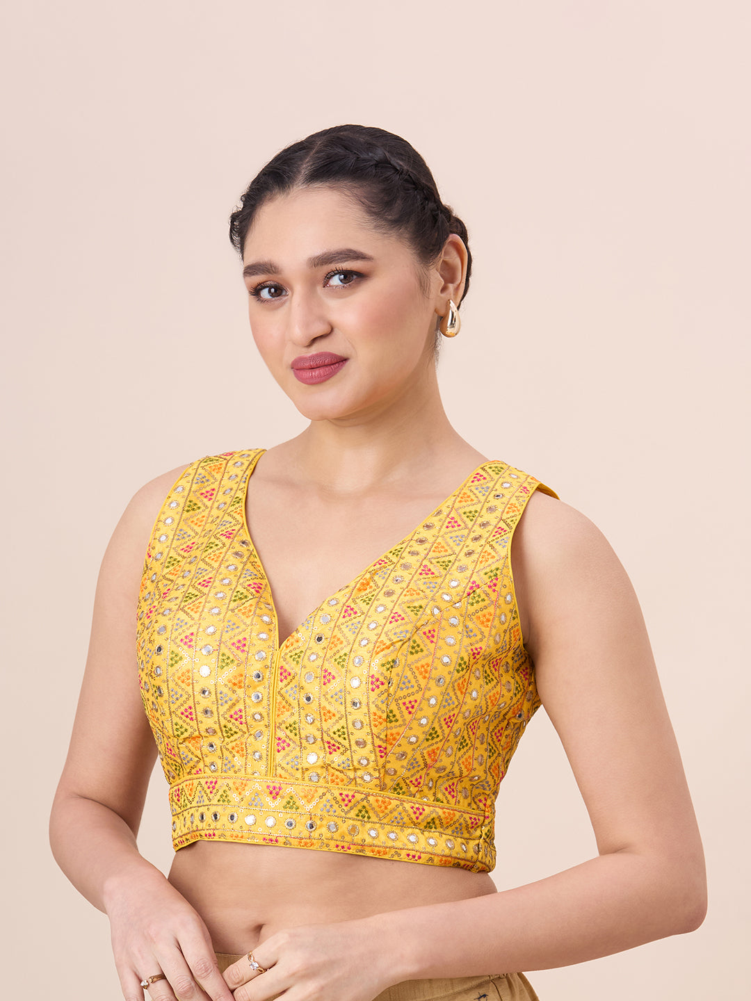 Brocade Resham Tiki Work Blouse