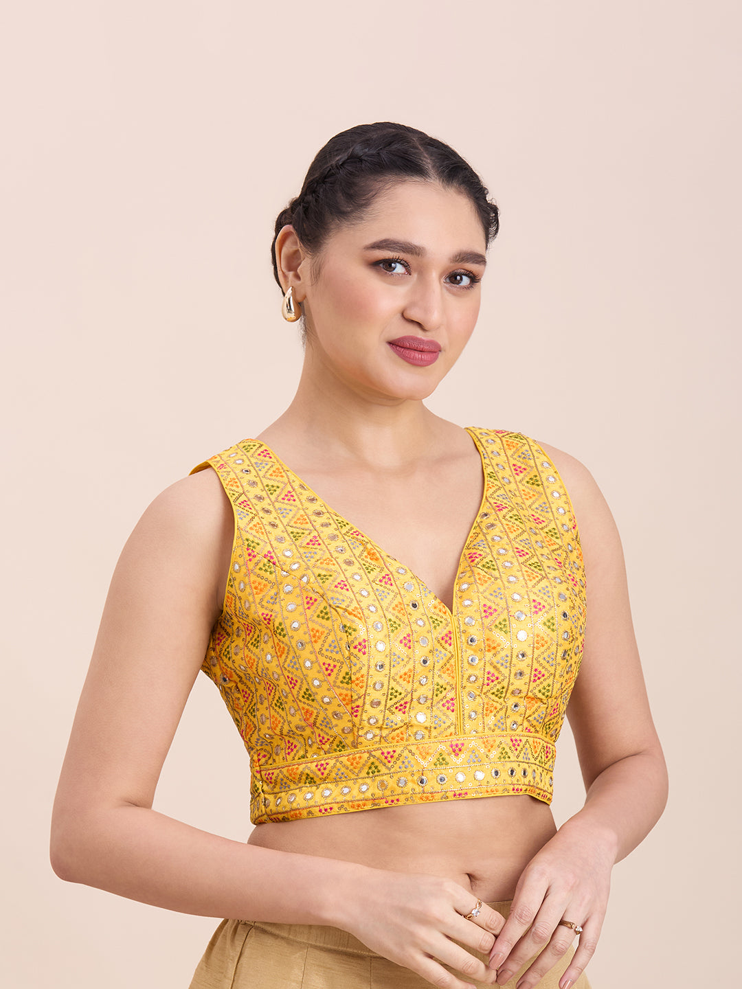 Brocade Resham Tiki Work Blouse