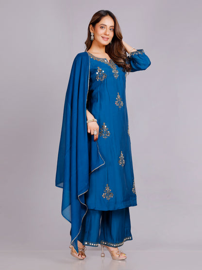 Heena Silk Kurti &amp;amp; Palazzo