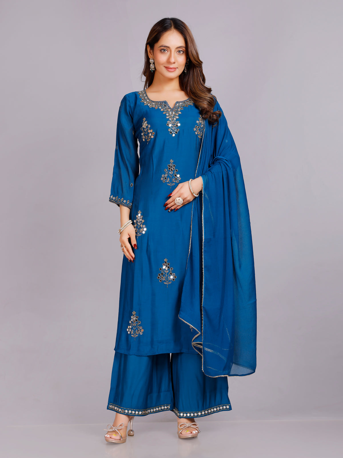 Heena Silk Kurti &amp;amp; Palazzo