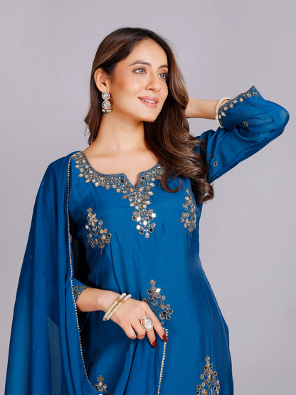 Heena Silk Kurti &amp;amp; Palazzo